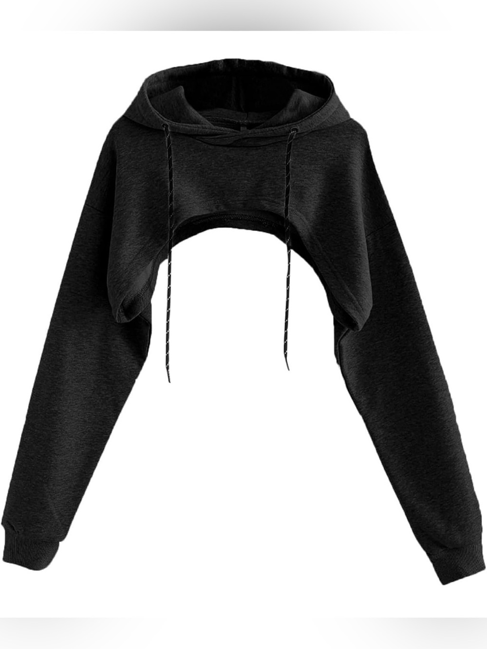 Black Cropped Hoodie Shrug